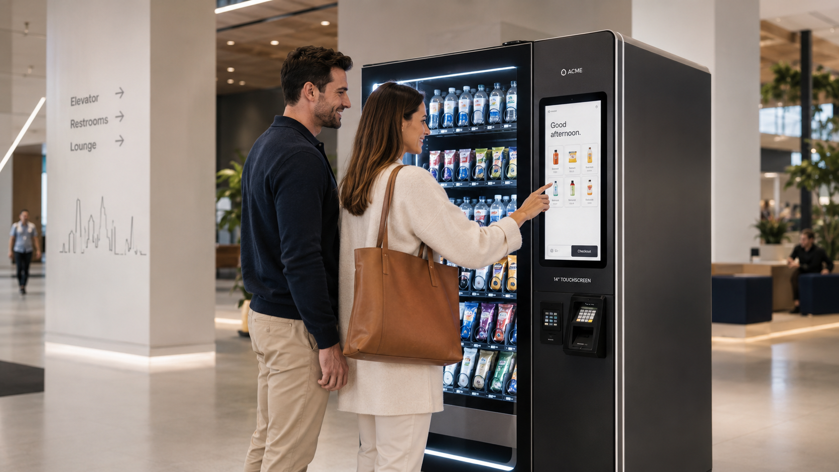 Customized touch-screen interface on a vending machine